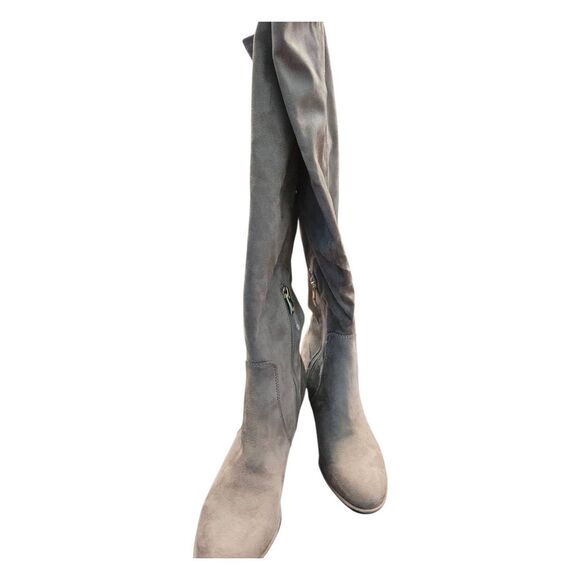 Liz Claiborne Gray Faux Suede Knee High Boots Womens size 7.5 New no Tags - Picture 6 of 10
